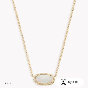 Elisa Gold Pendant Necklace in White Kyocera Opal by Kendra Scott